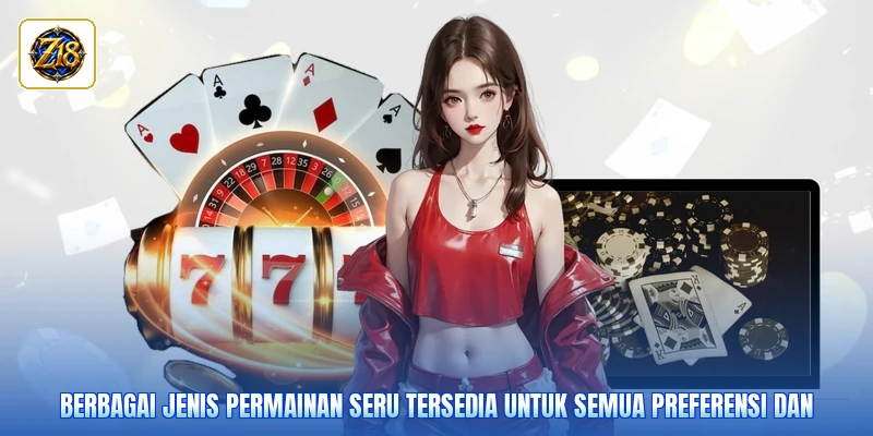Berbagai jenis permainan seru tersedia untuk semua preferensi dan