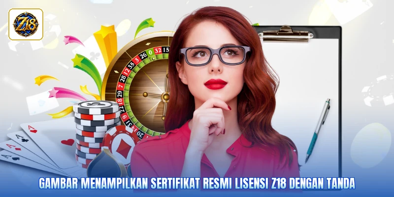 Gambar menampilkan sertifikat resmi lisensi Z18 dengan tanda